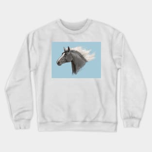 Silver Black Horse Crewneck Sweatshirt